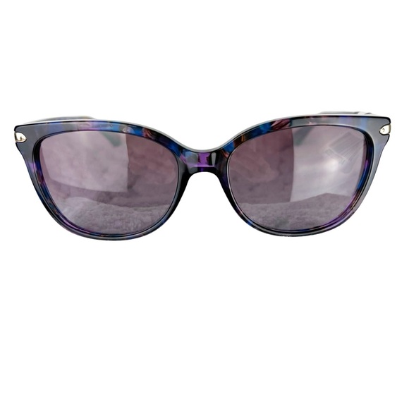 Coach NEW Sunglasses Cat Eye Purple Confetti Tortoise Logo Plate 52888H - Picture 2 of 12